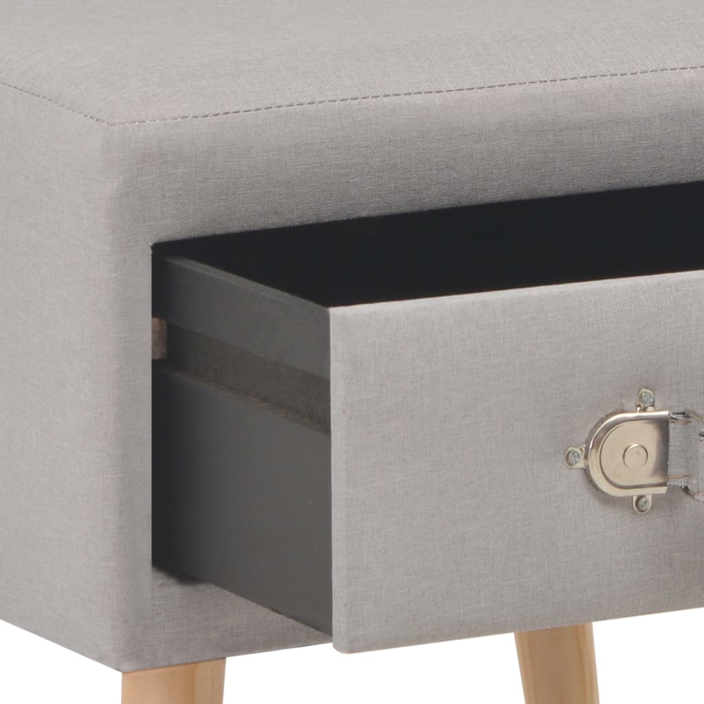 Table de chevet Gris 40x35x40 cm Tissu - XIOS