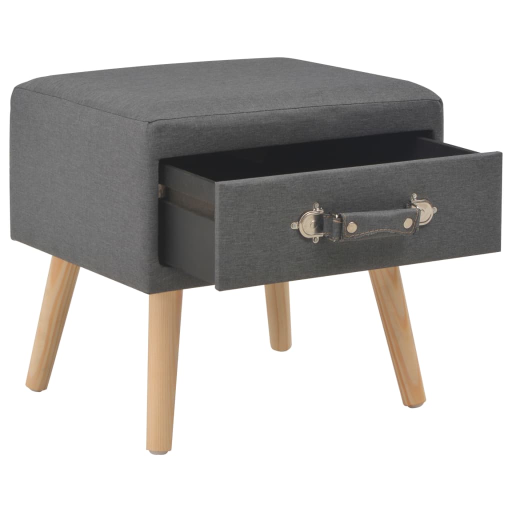 Table de chevet Gris foncé 40x35x40 cm Tissu - XIOS