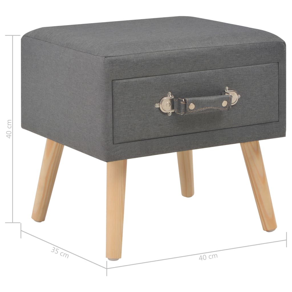Table de chevet Gris foncé 40x35x40 cm Tissu - XIOS
