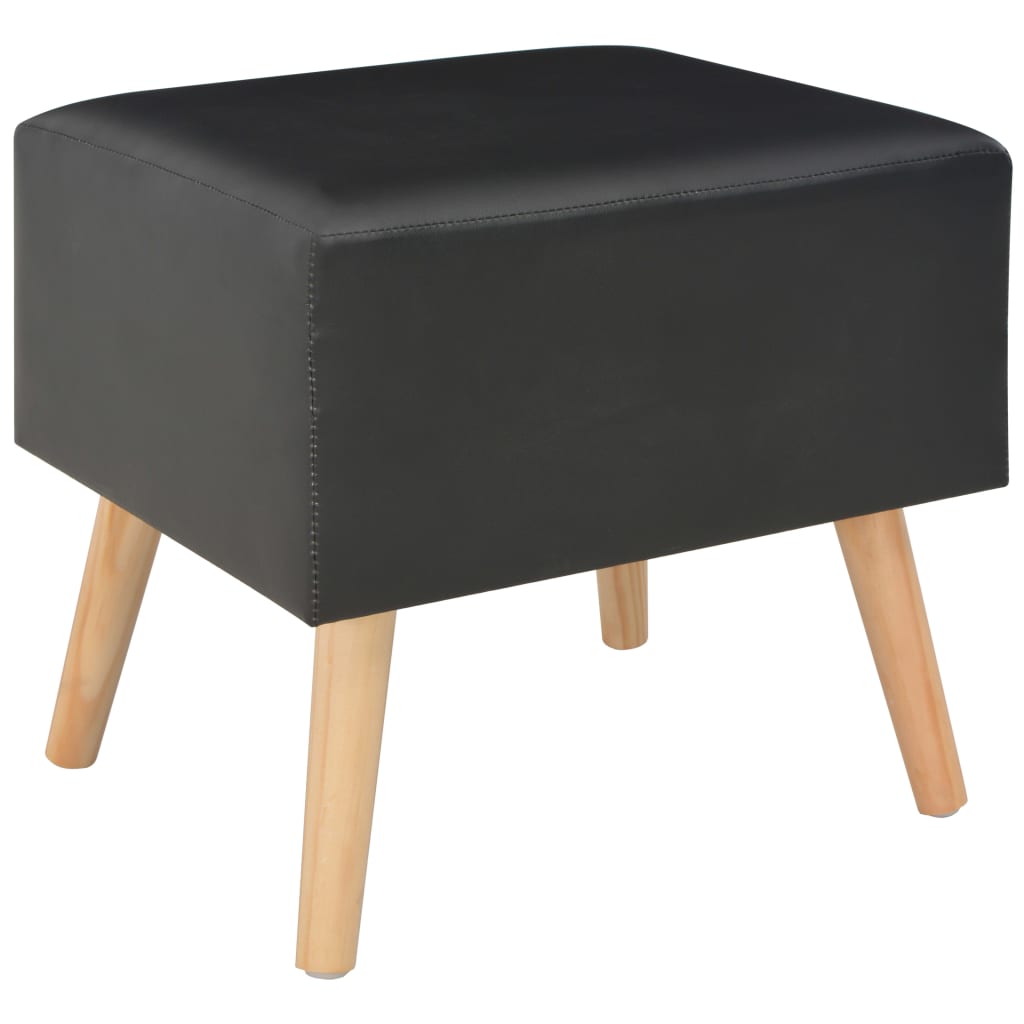 Table de chevet Noir 40x35x40 cm Similicuir - XIOS