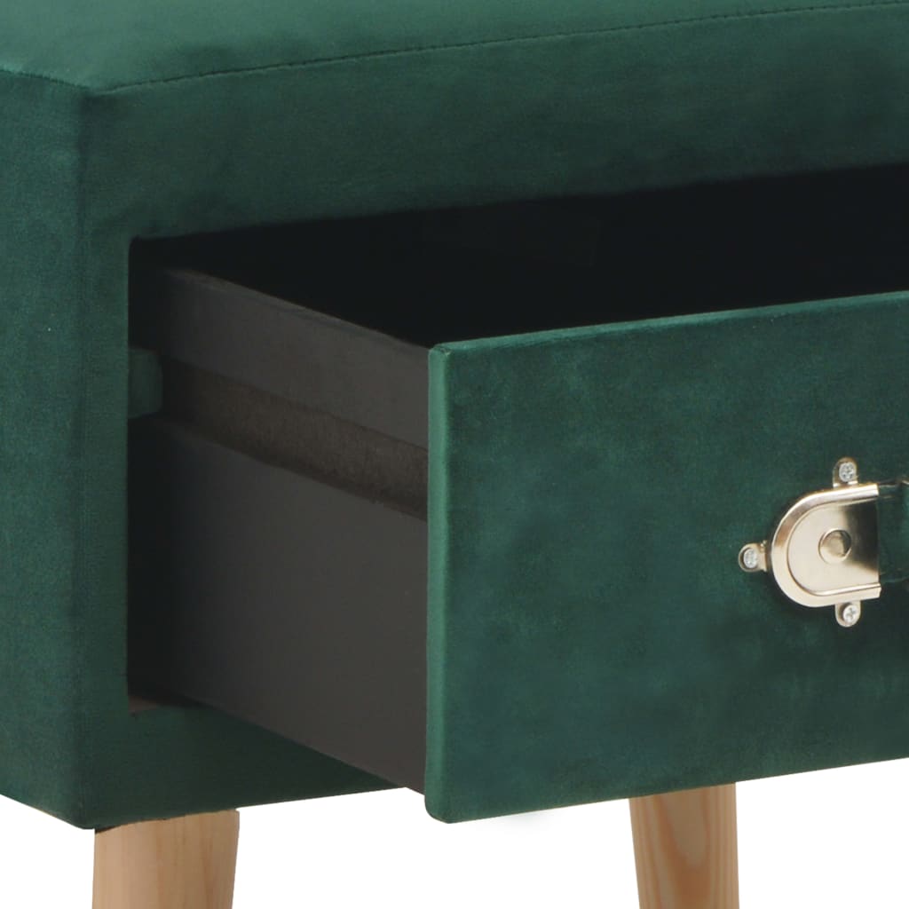 Table de chevet Vert 40x35x40 cm Velours - XIOS