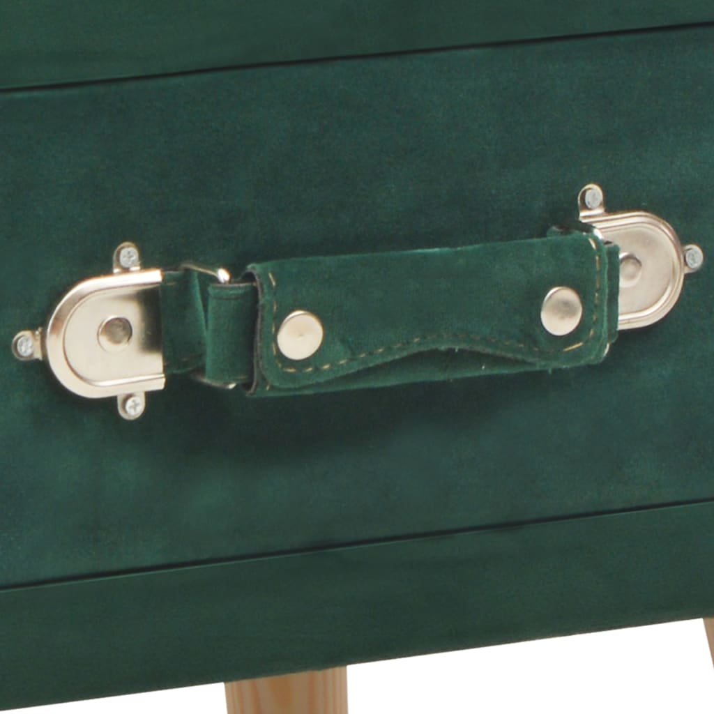 Table de chevet Vert 40x35x40 cm Velours - XIOS
