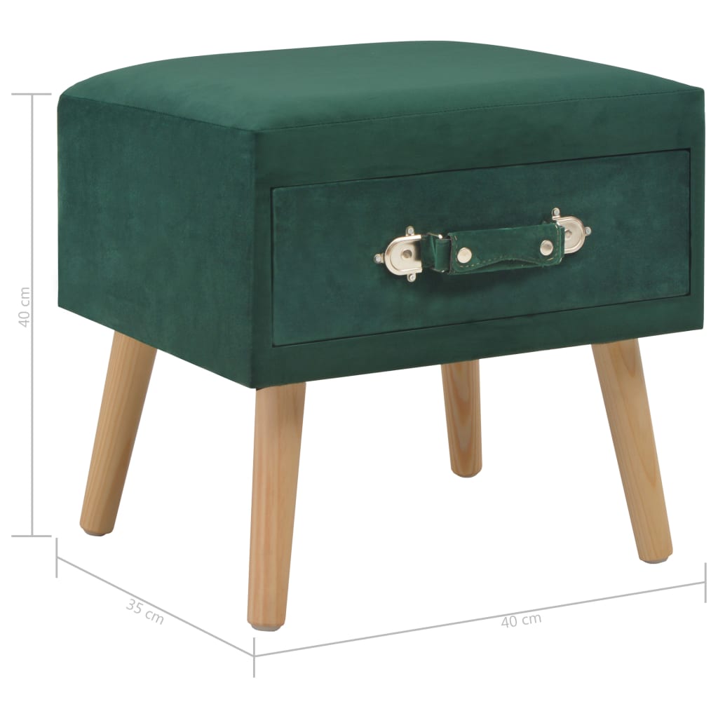 Table de chevet Vert 40x35x40 cm Velours - XIOS