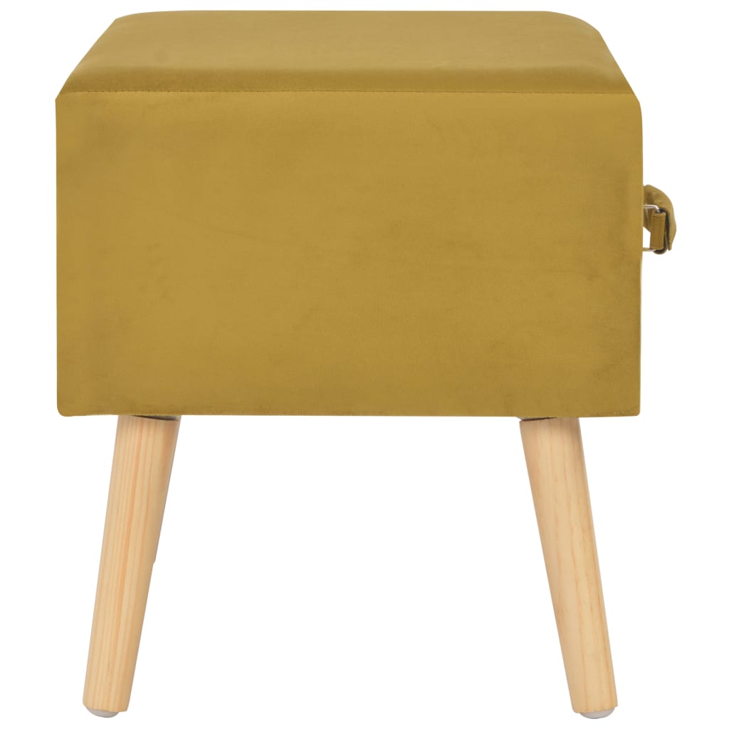 Table de chevet Moutarde 40x35x40 cm Velours - XIOS