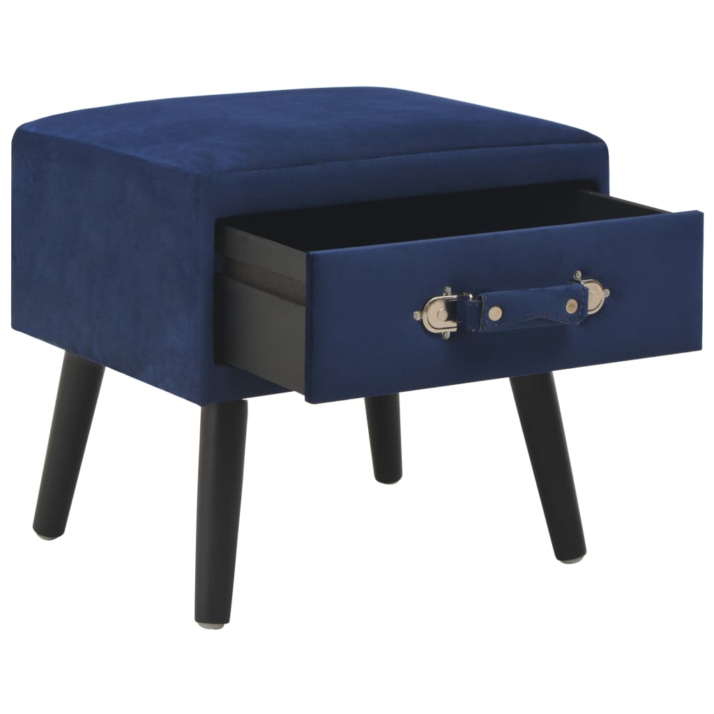 Table de chevet Bleu 40x35x40 cm Velours - XIOS