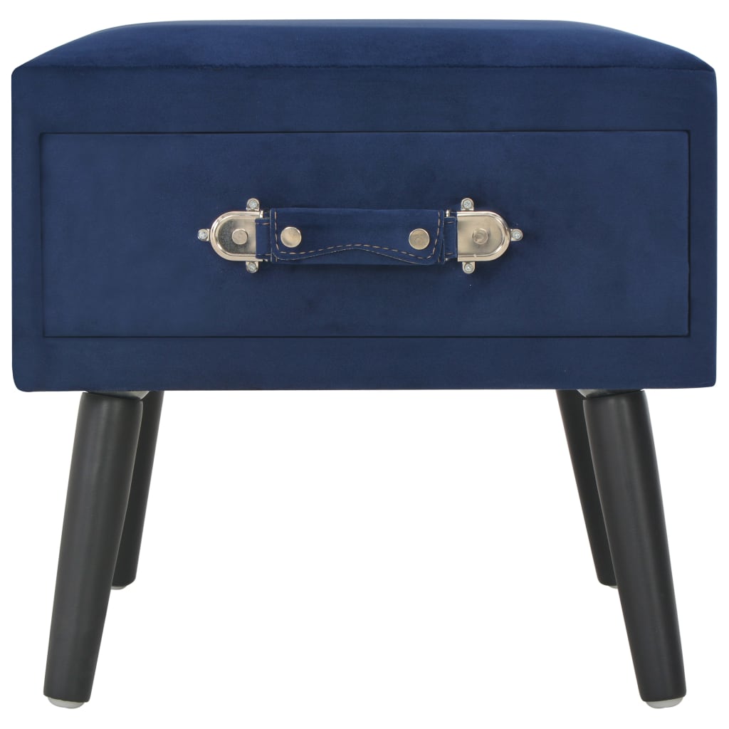 Table de chevet Bleu 40x35x40 cm Velours - XIOS