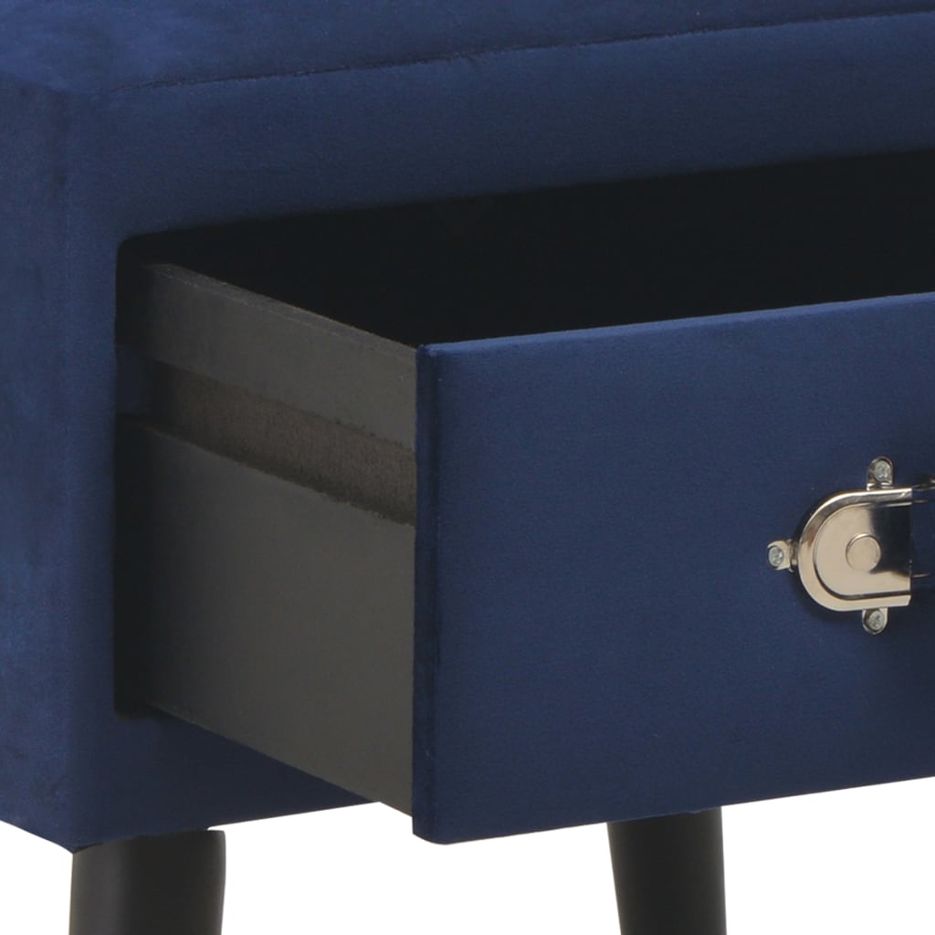Table de chevet Bleu 40x35x40 cm Velours - XIOS