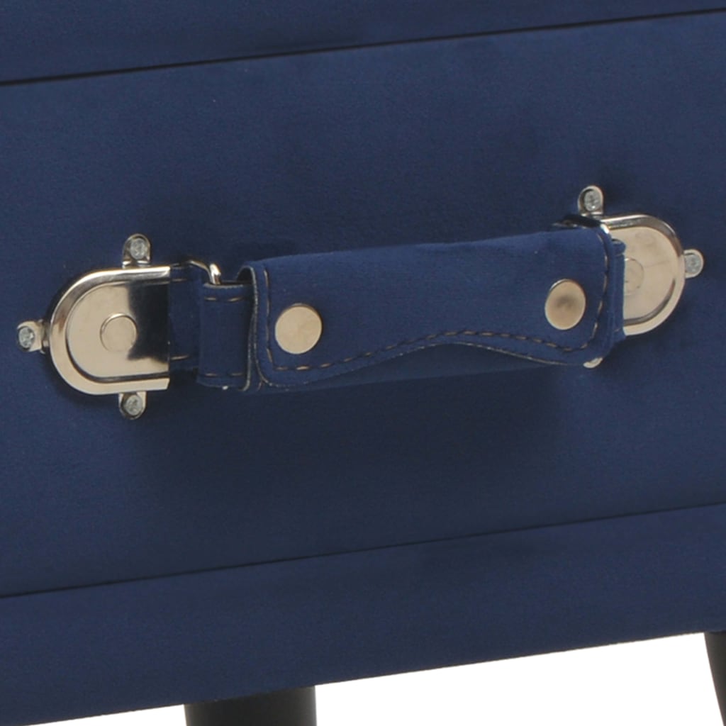 Table de chevet Bleu 40x35x40 cm Velours - XIOS