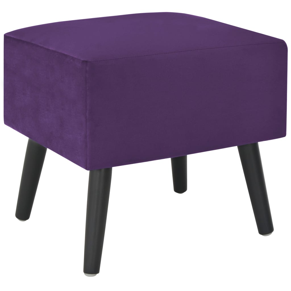 Table de chevet Violet foncé 40x35x40 cm Velours - XIOS