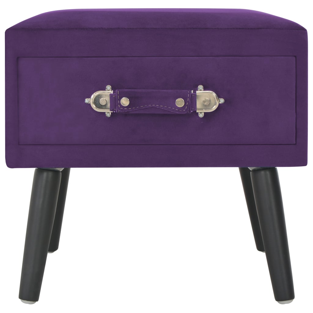 Table de chevet Violet foncé 40x35x40 cm Velours - XIOS