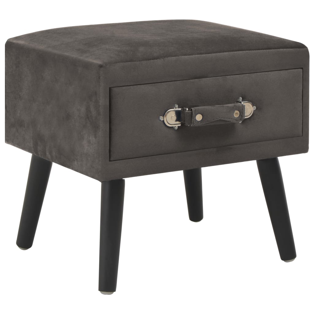 Table de chevet Gris 40x35x40 cm Velours - XIOS