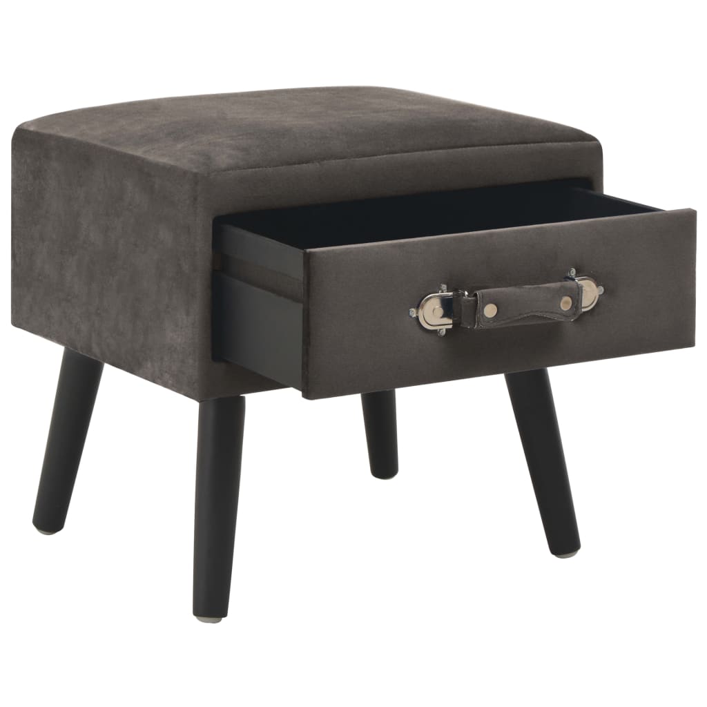 Table de chevet Gris 40x35x40 cm Velours - XIOS