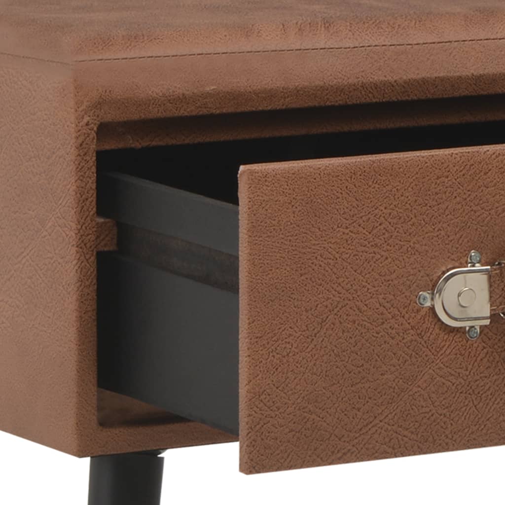 Table basse Marron foncé 80x40x46 cm Similicuir - XIOS