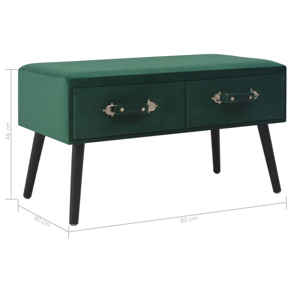 Table basse Vert 80x40x46 cm Velours - XIOS