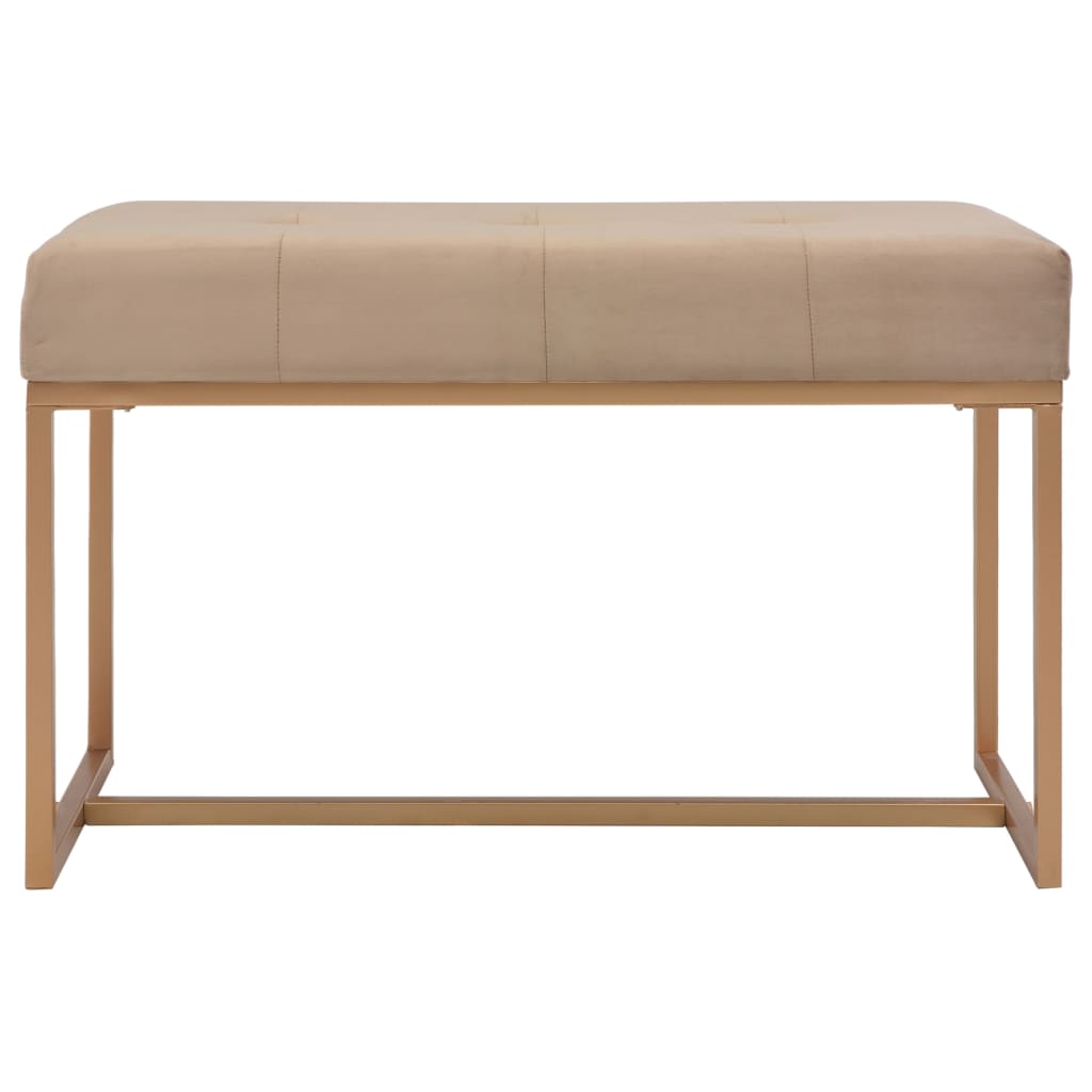 Banc d'entrée beige 80 cm velours - XIOS