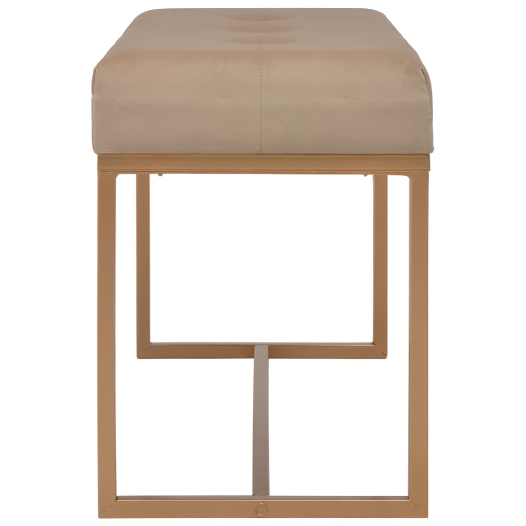 Banc d'entrée beige 80 cm velours - XIOS
