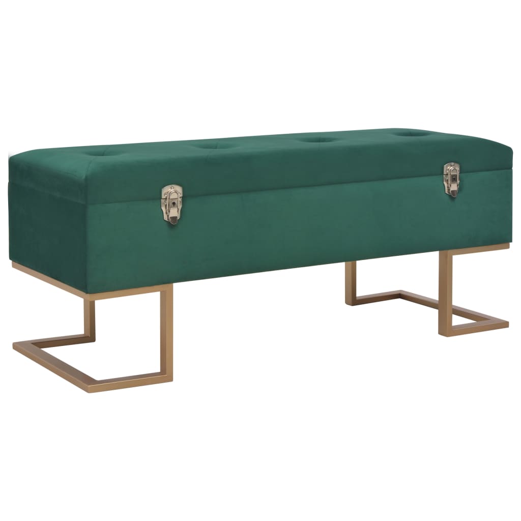 Banc avec compartiment de rangement 105 cm Vert Velours - XIOS