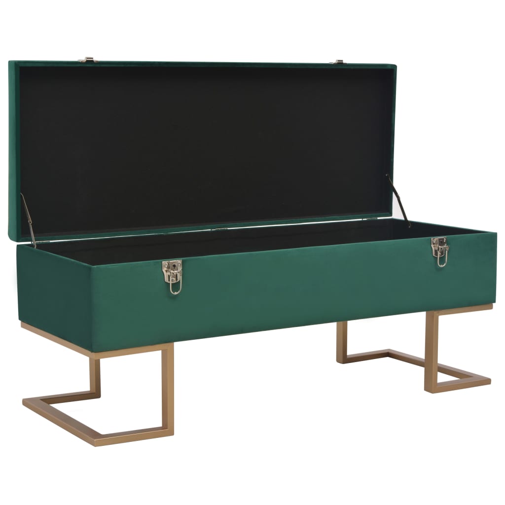 Banc avec compartiment de rangement 105 cm Vert Velours - XIOS