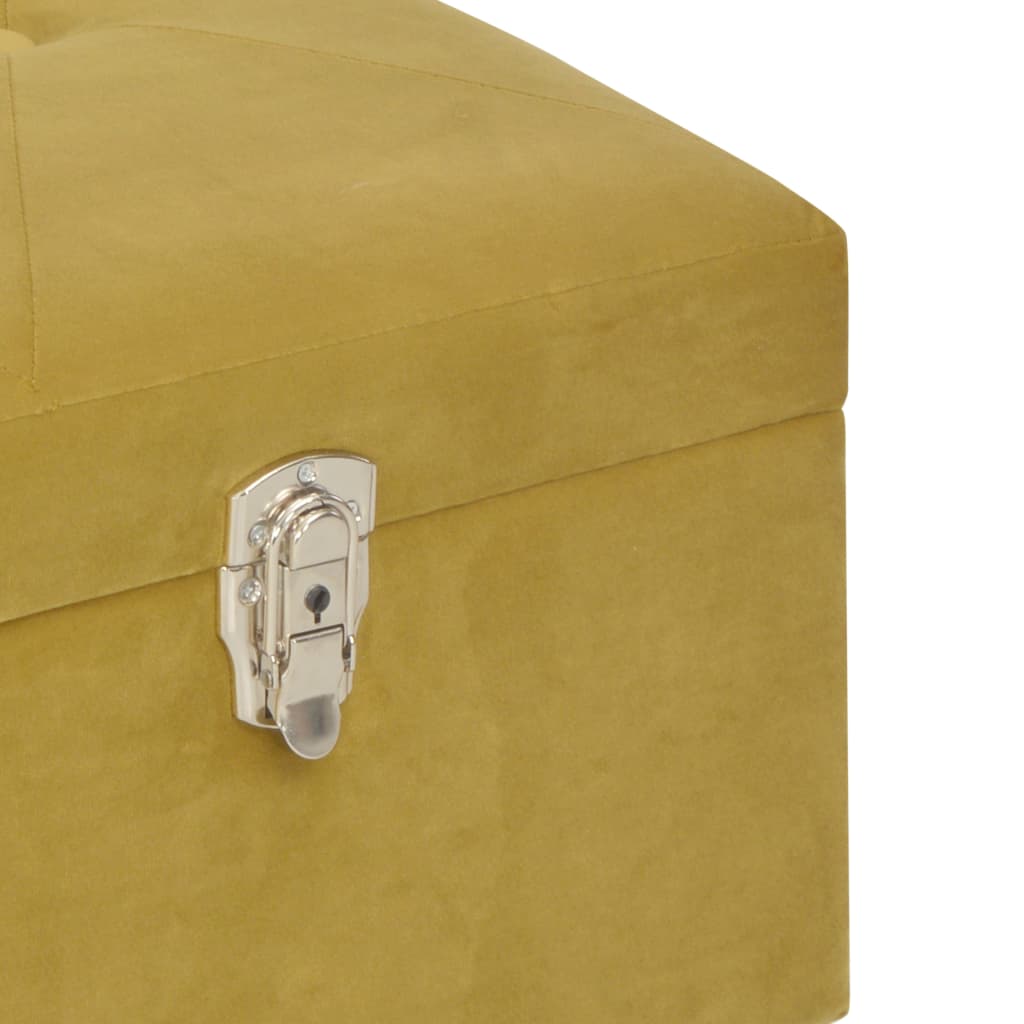 Banc avec compartiment de rangement 105 cm Moutarde Velours - XIOS