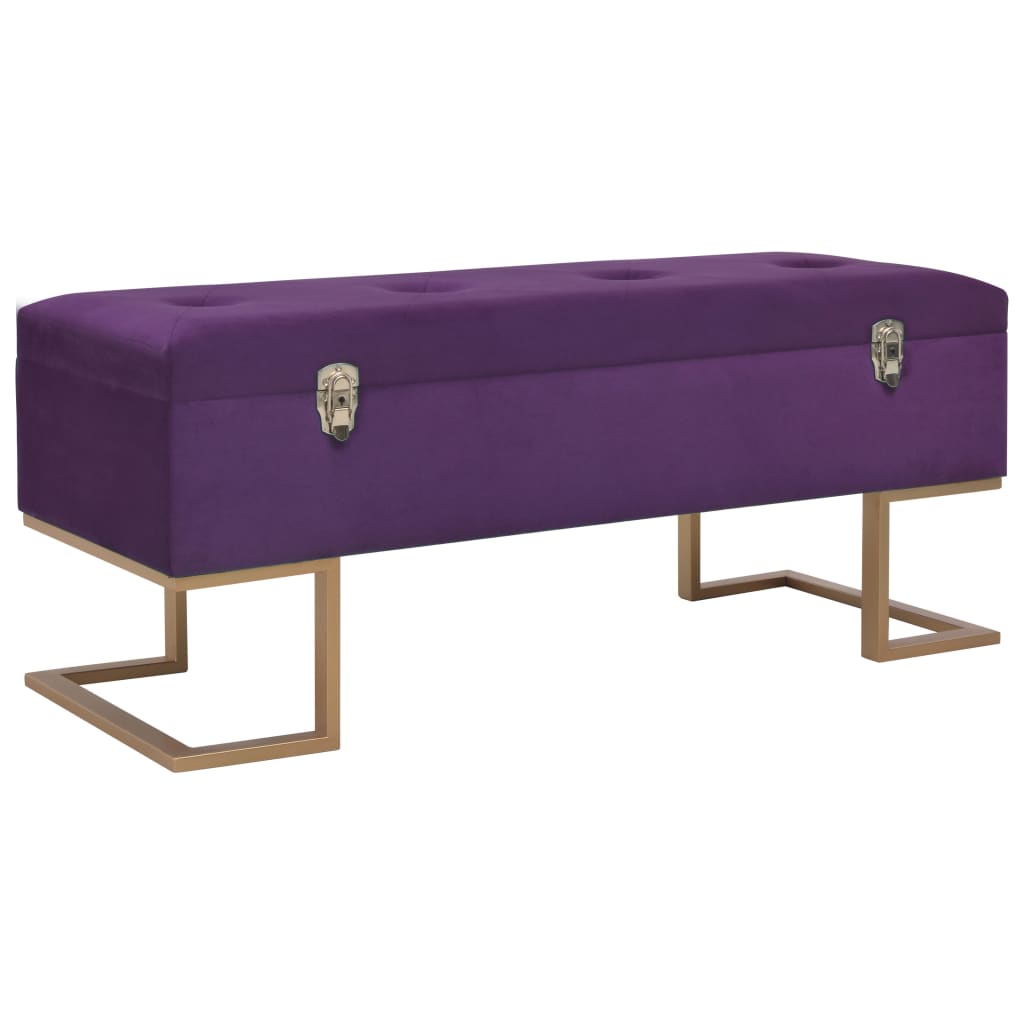 Banc avec compartiment de rangement 105 cm Violet Velours - XIOS