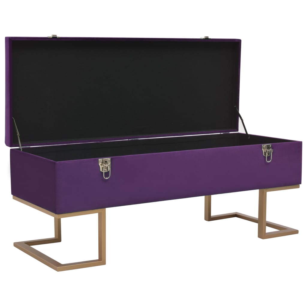 Banc avec compartiment de rangement 105 cm Violet Velours - XIOS
