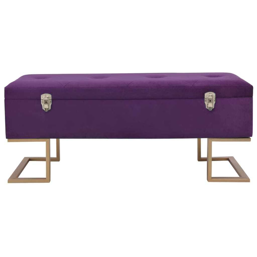 Banc avec compartiment de rangement 105 cm Violet Velours - XIOS