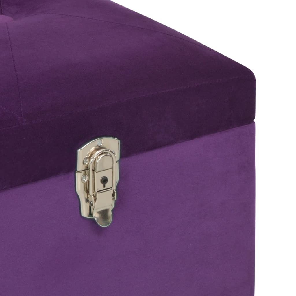 Banc avec compartiment de rangement 105 cm Violet Velours - XIOS
