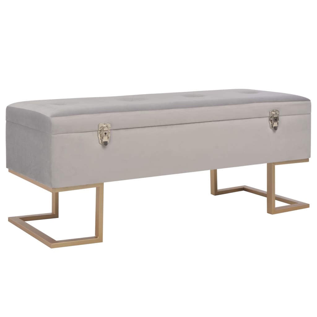 Banc avec compartiment de rangement 105 cm Gris Velours - XIOS