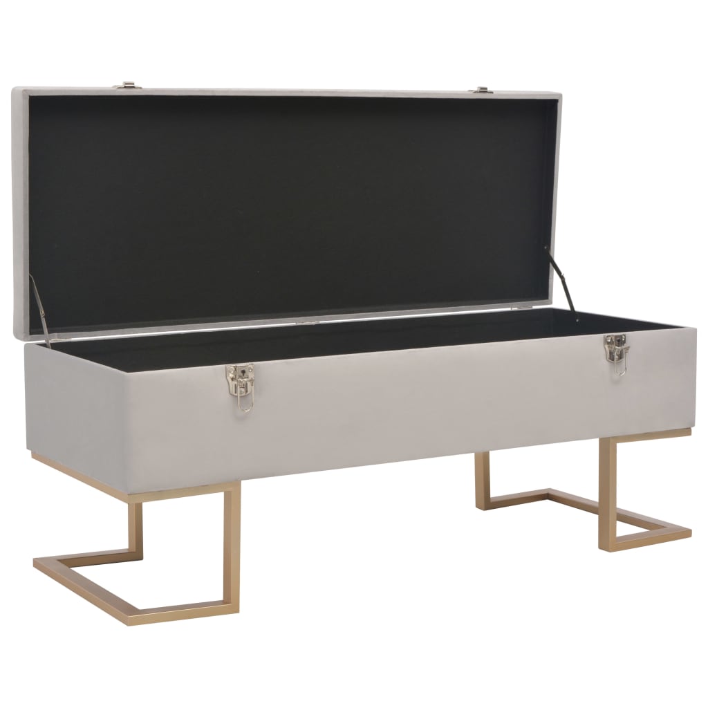 Banc avec compartiment de rangement 105 cm Gris Velours - XIOS