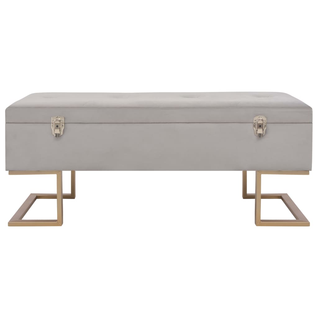 Banc avec compartiment de rangement 105 cm Gris Velours - XIOS