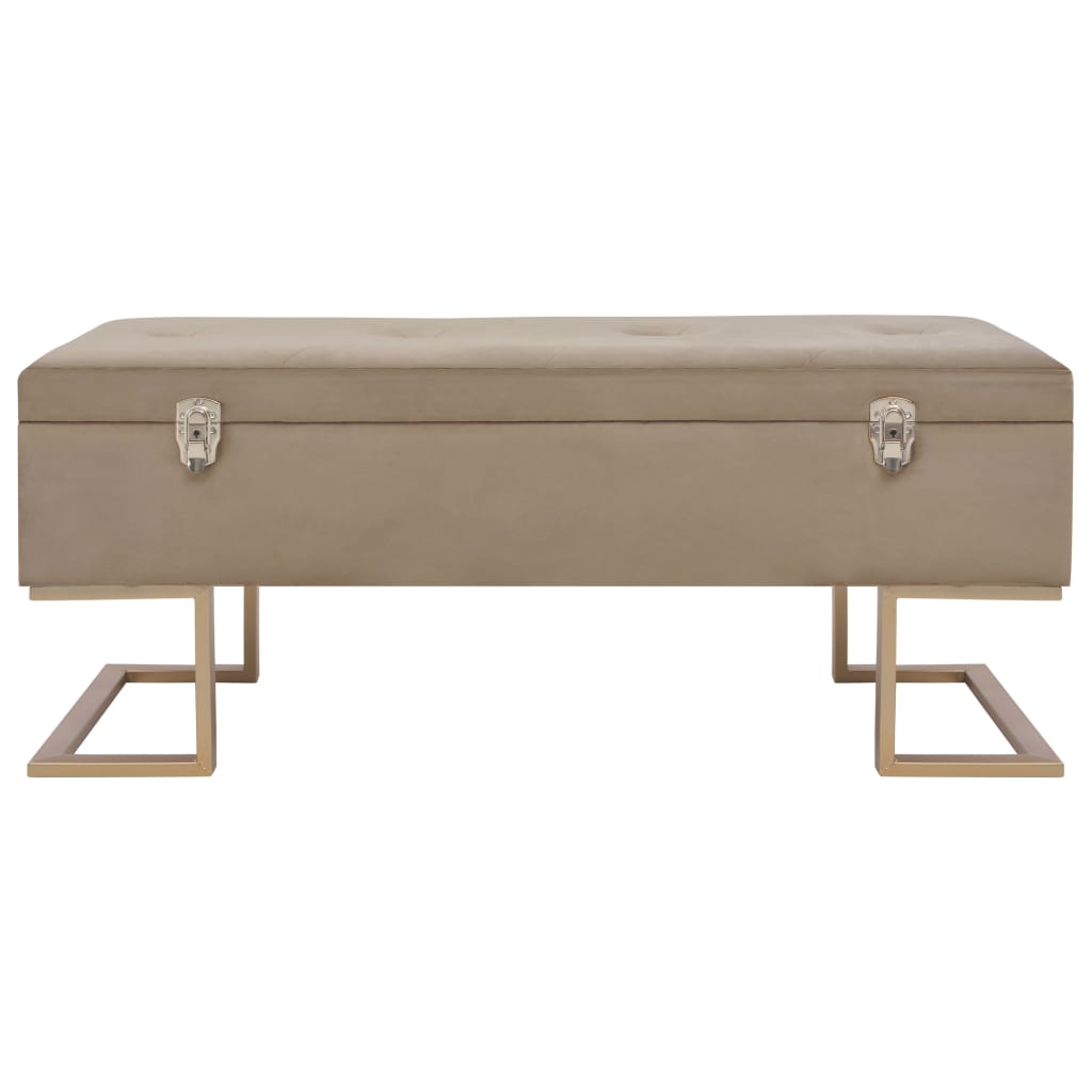 Banc avec compartiment de rangement 105 cm Beige Velours - XIOS