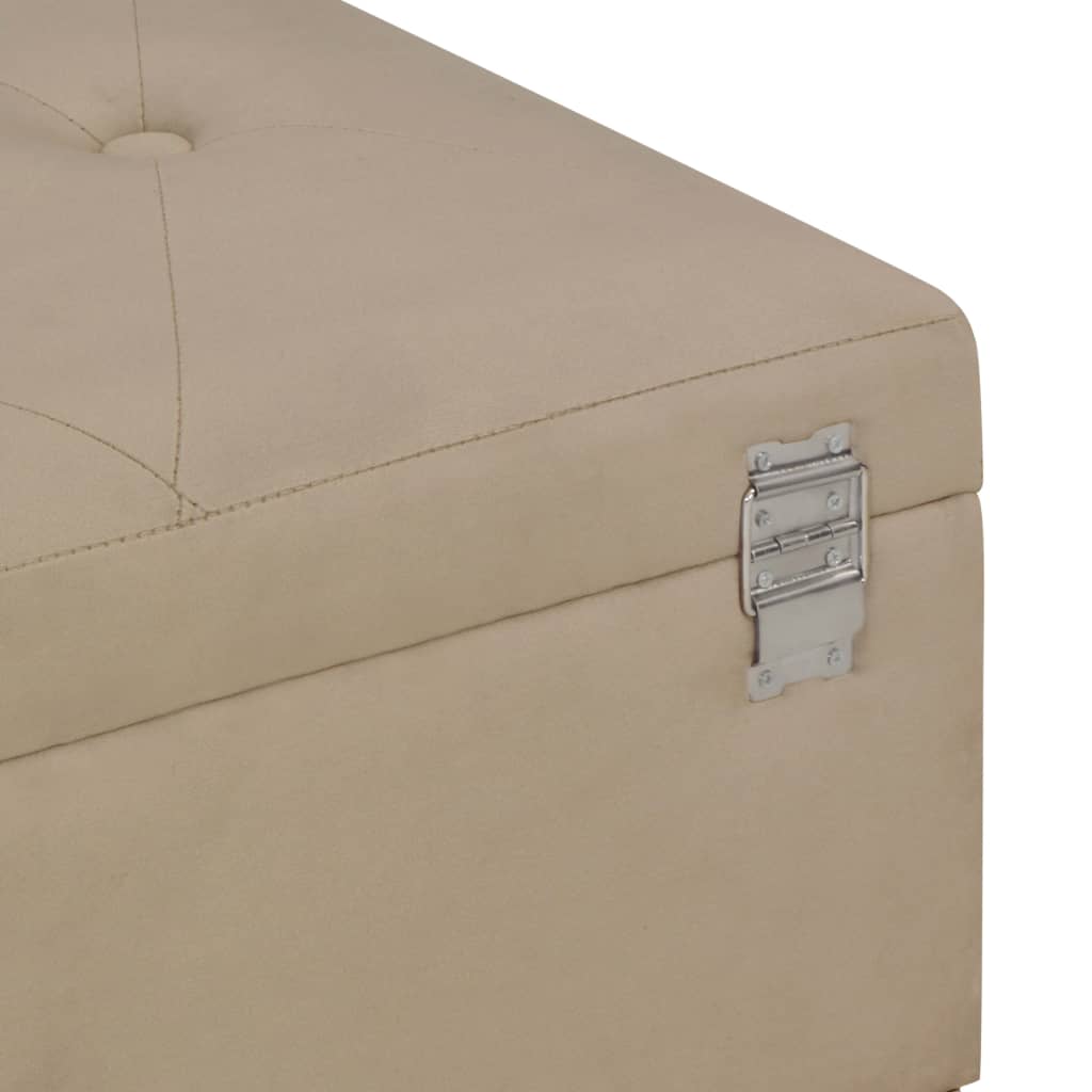 Banc avec compartiment de rangement 105 cm Beige Velours - XIOS