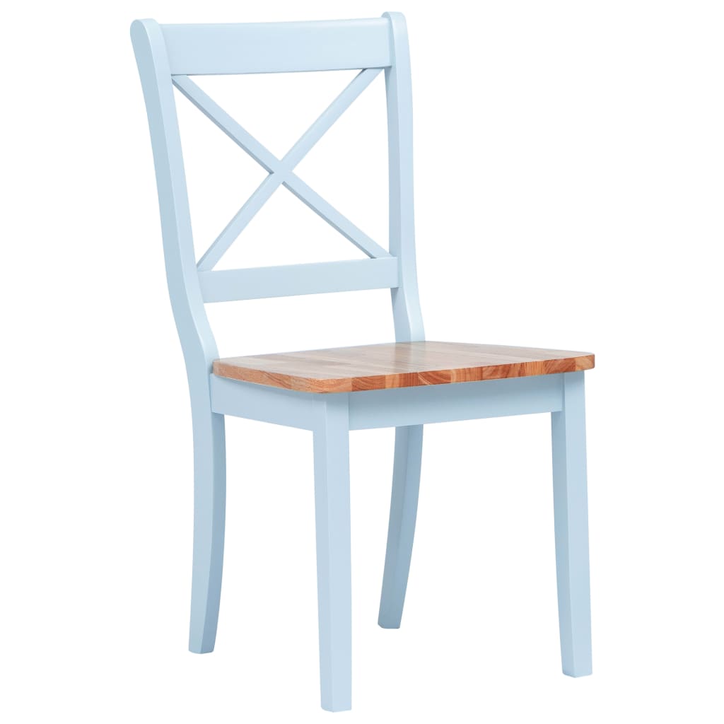 Chaises à manger lot de 2 gris et bois clair bois hévéa massif - XIOS