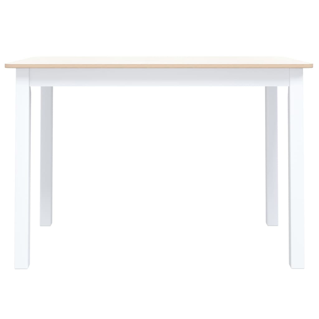 Table à manger Blanc et marron 114x71x75 cm Bois d'hévéa massif - XIOS