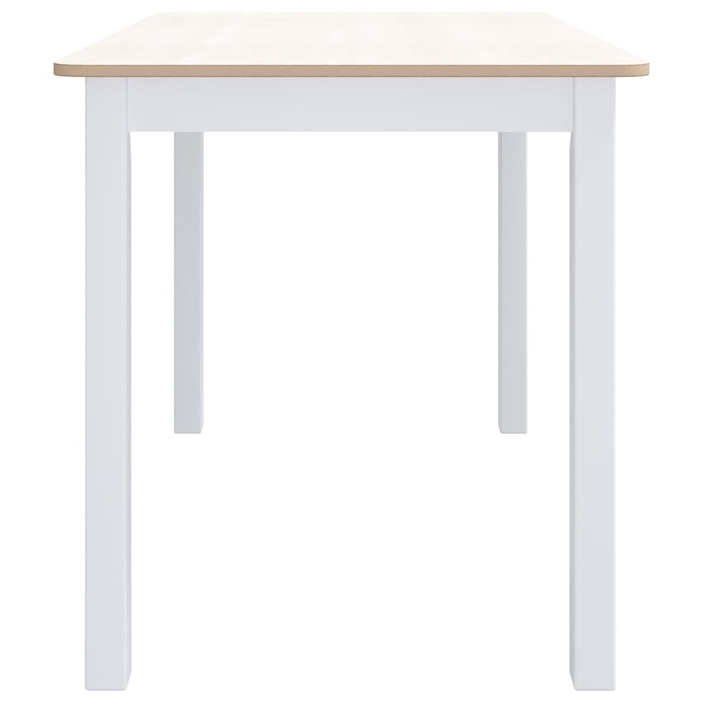 Table à manger Blanc et marron 114x71x75 cm Bois d'hévéa massif - XIOS