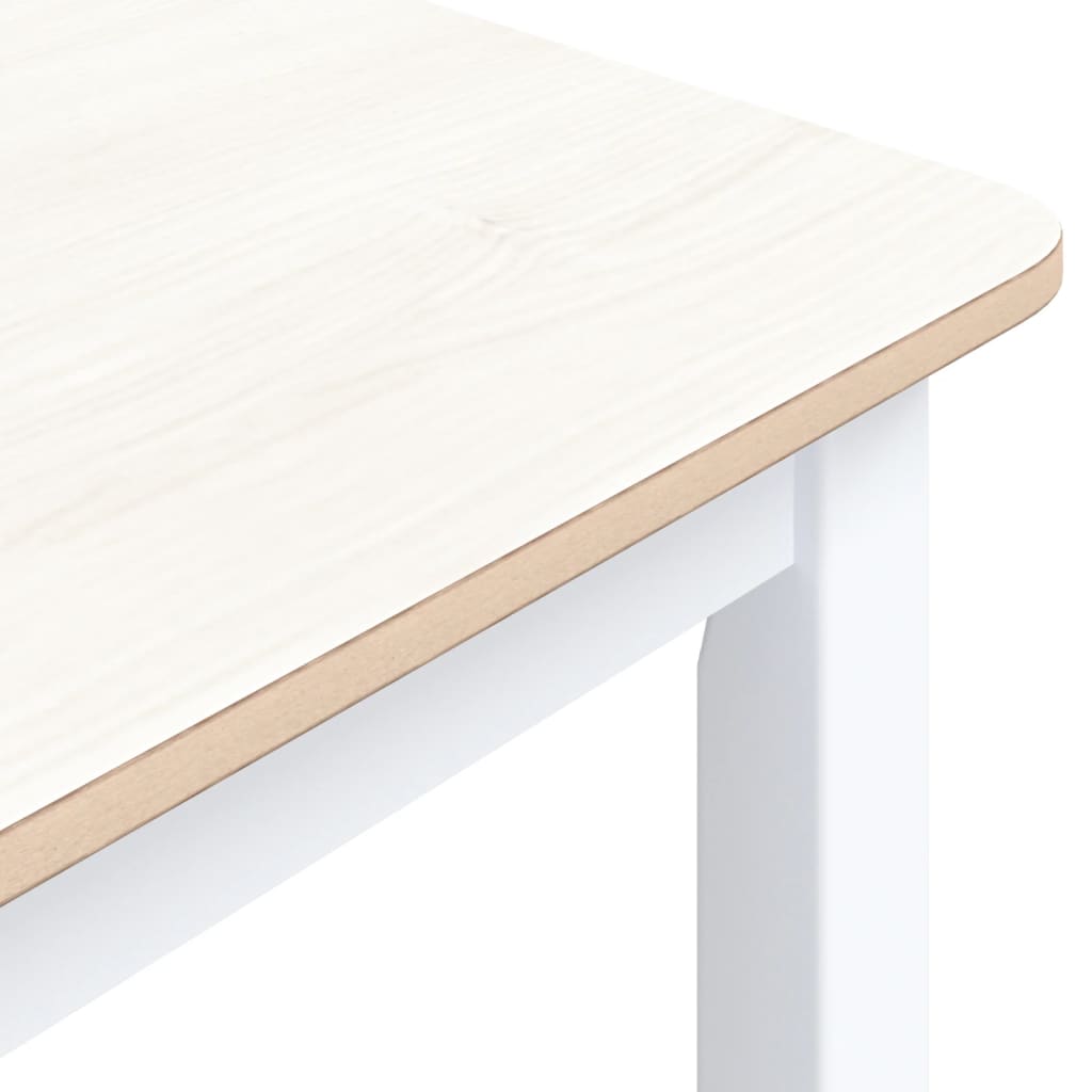 Table à manger Blanc et marron 114x71x75 cm Bois d'hévéa massif - XIOS