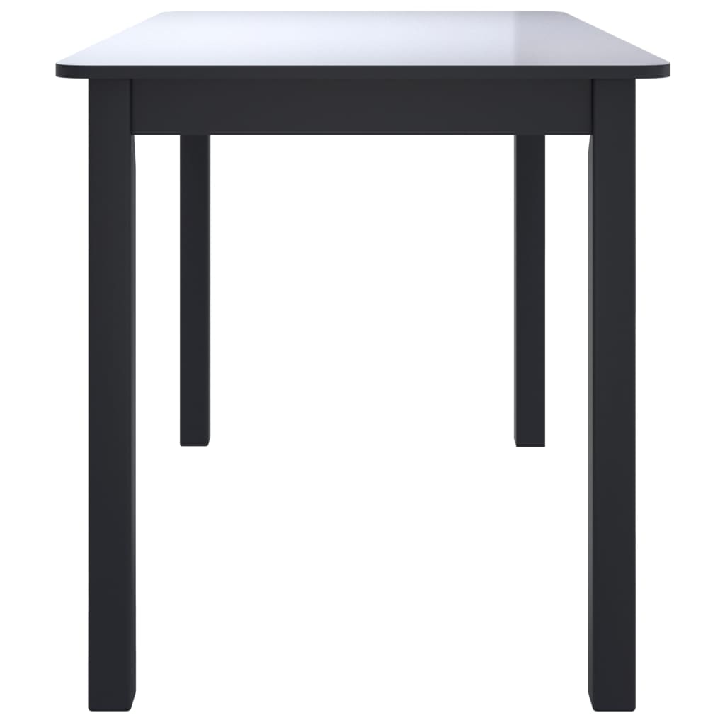 Table de salle à manger Noir 114x71x75 cm Bois d'hévéa massif - XIOS