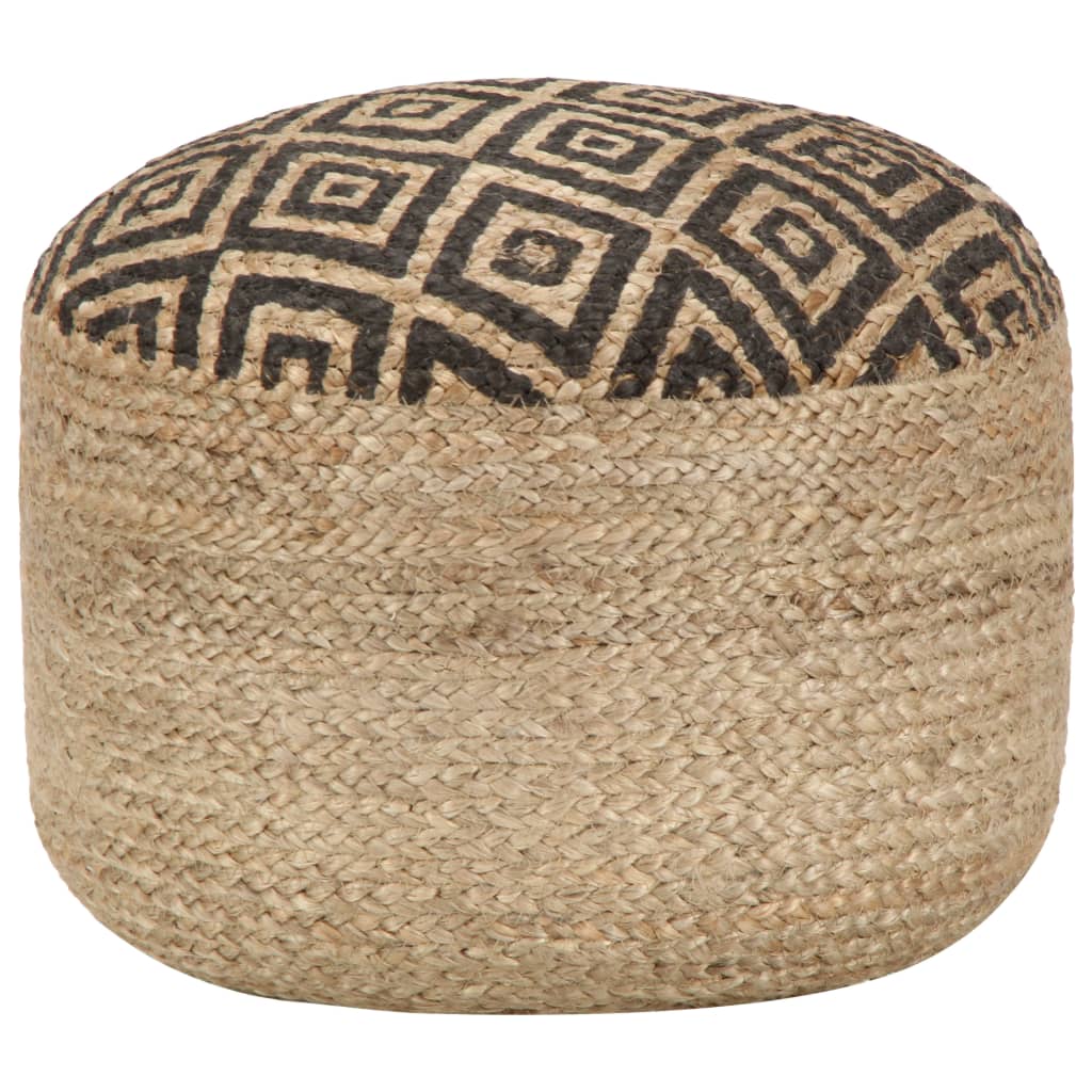Pouf fait à la main Noir 45 x 30 cm Jute - XIOS