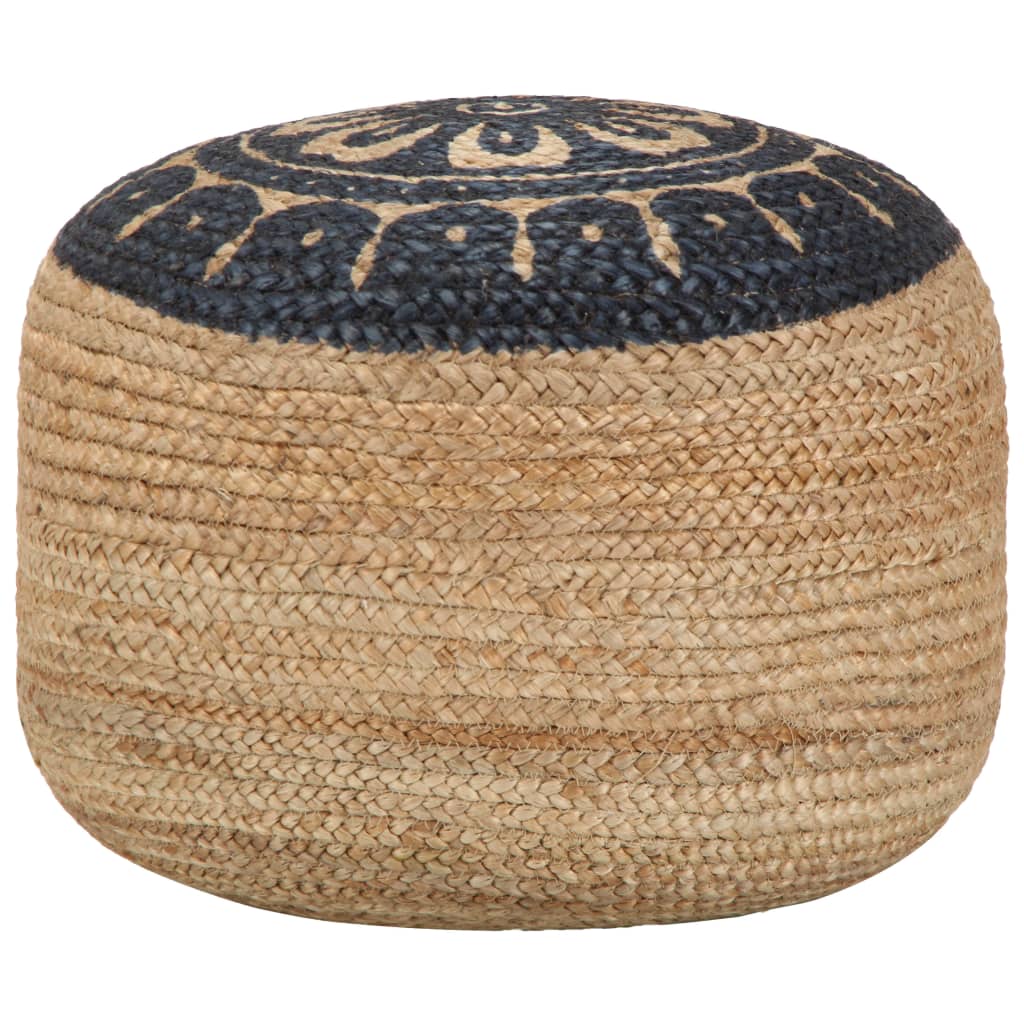 Pouf fait à la main Bleu 45 x 30 cm Jute - XIOS
