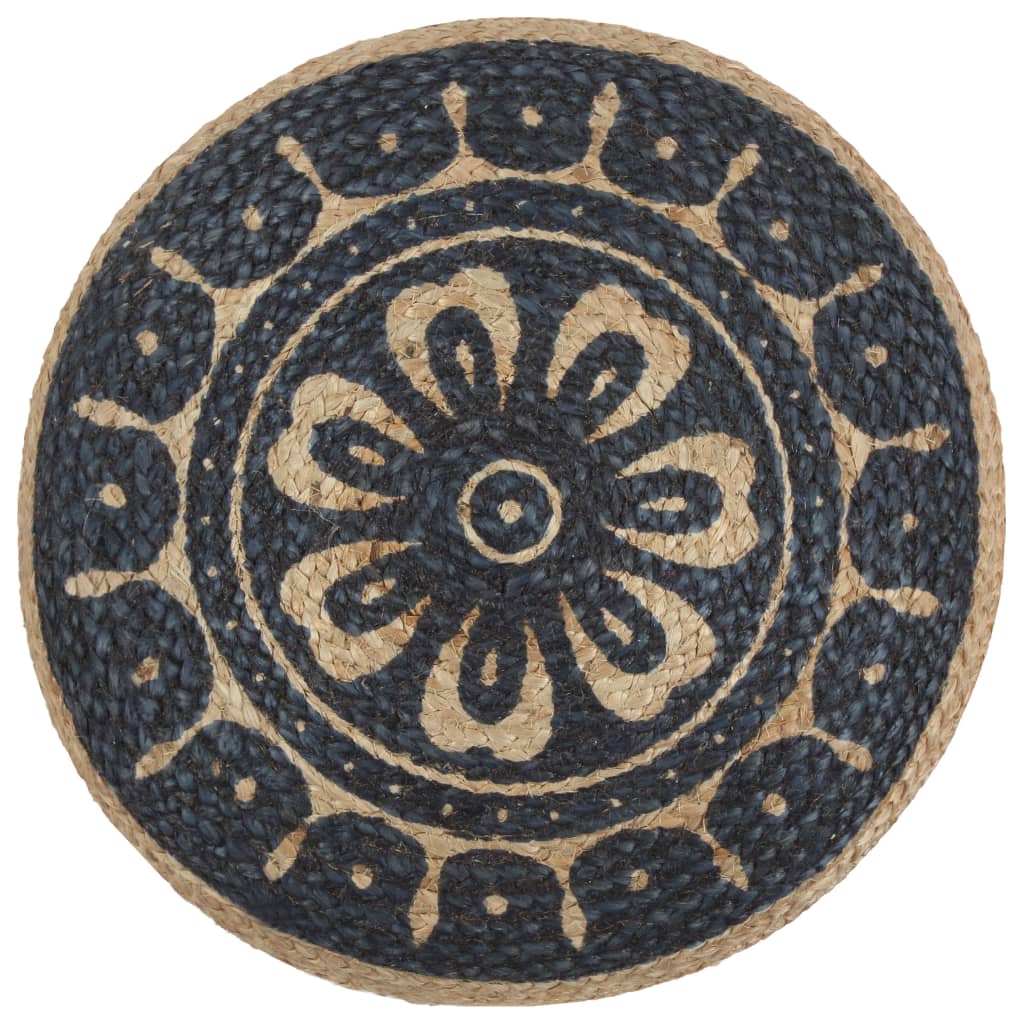 Pouf fait à la main Bleu 45 x 30 cm Jute - XIOS