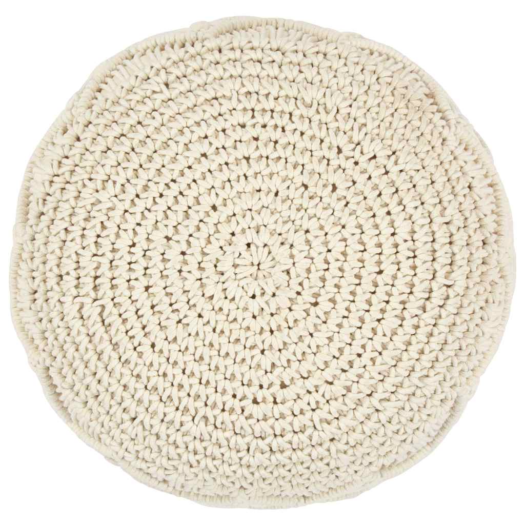 Pouf fait à la main en macramé 45 x 30 cm Coton