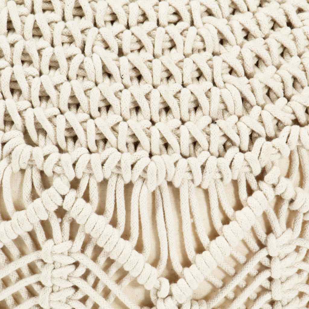 Pouf fait à la main en macramé 45 x 30 cm Coton