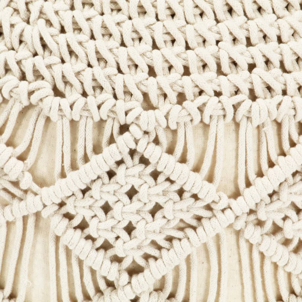Pouf fait à la main en macramé 45 x 30 cm Coton - XIOS