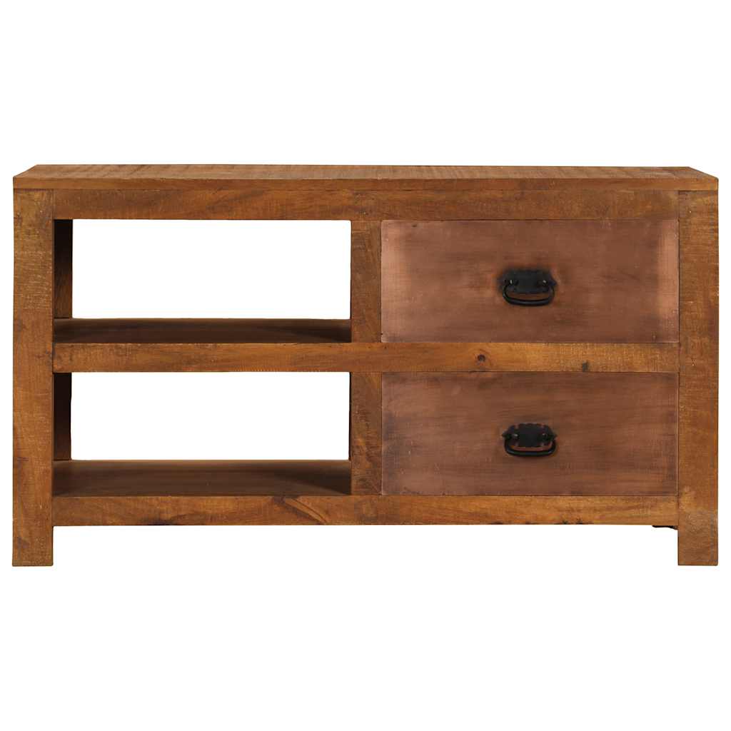 Table basse avec 2 tiroirs 90x40x50 cm bois solide de manguier - XIOS
