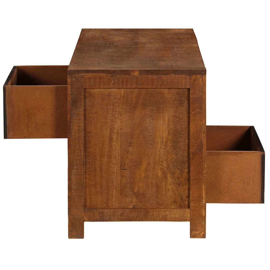 Table basse avec 2 tiroirs 90x40x50 cm bois solide de manguier - XIOS