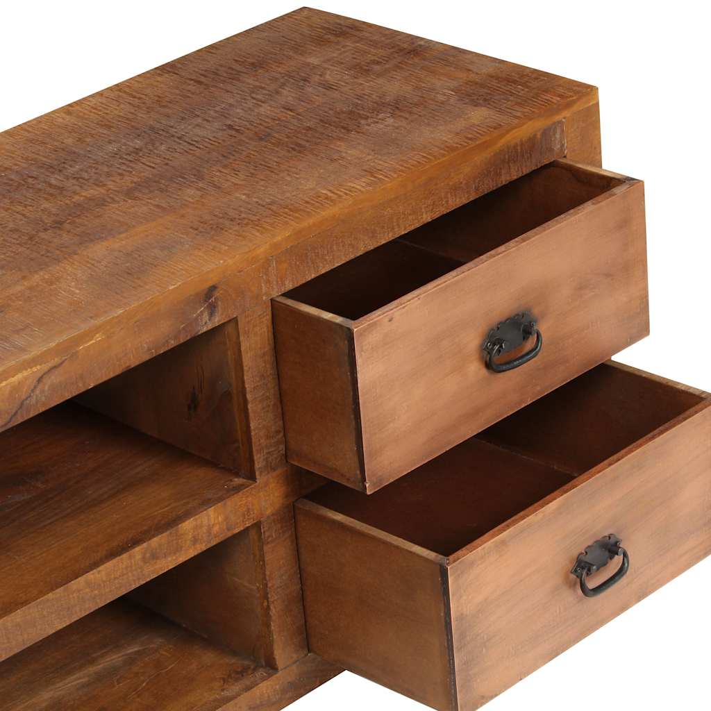 Table basse avec 2 tiroirs 90x40x50 cm bois solide de manguier - XIOS