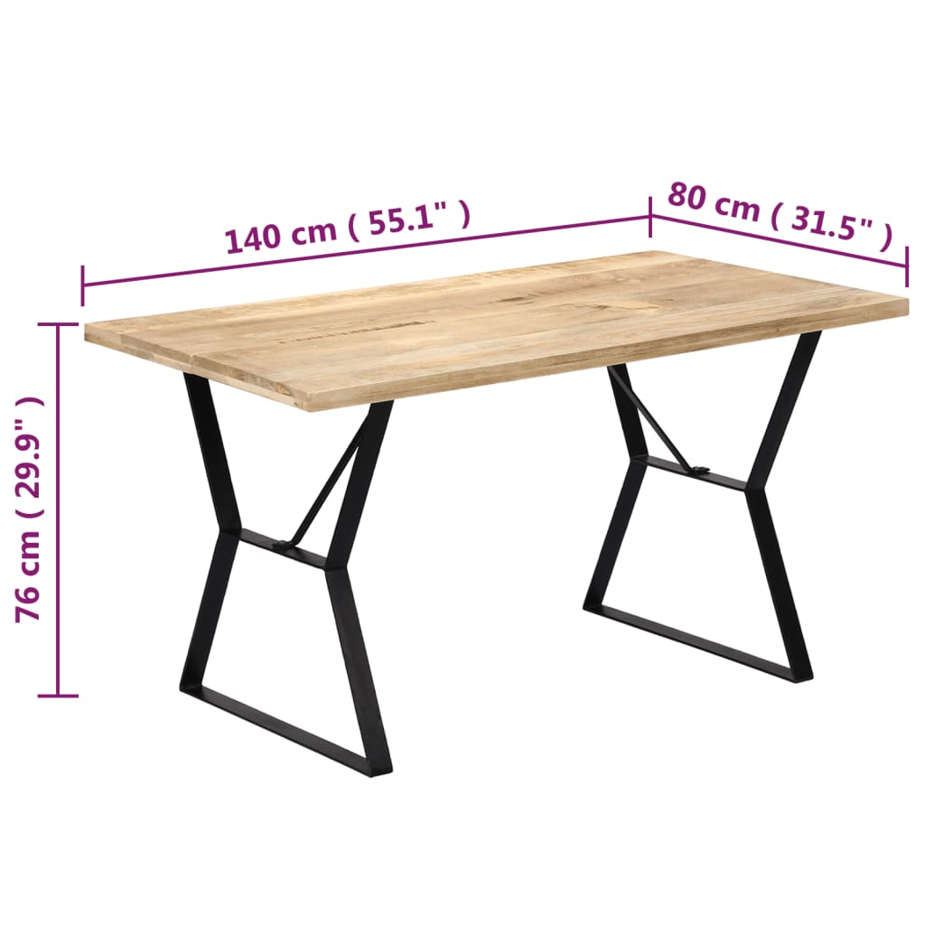 Table à manger 140x80x76 cm Bois de manguier massif - XIOS