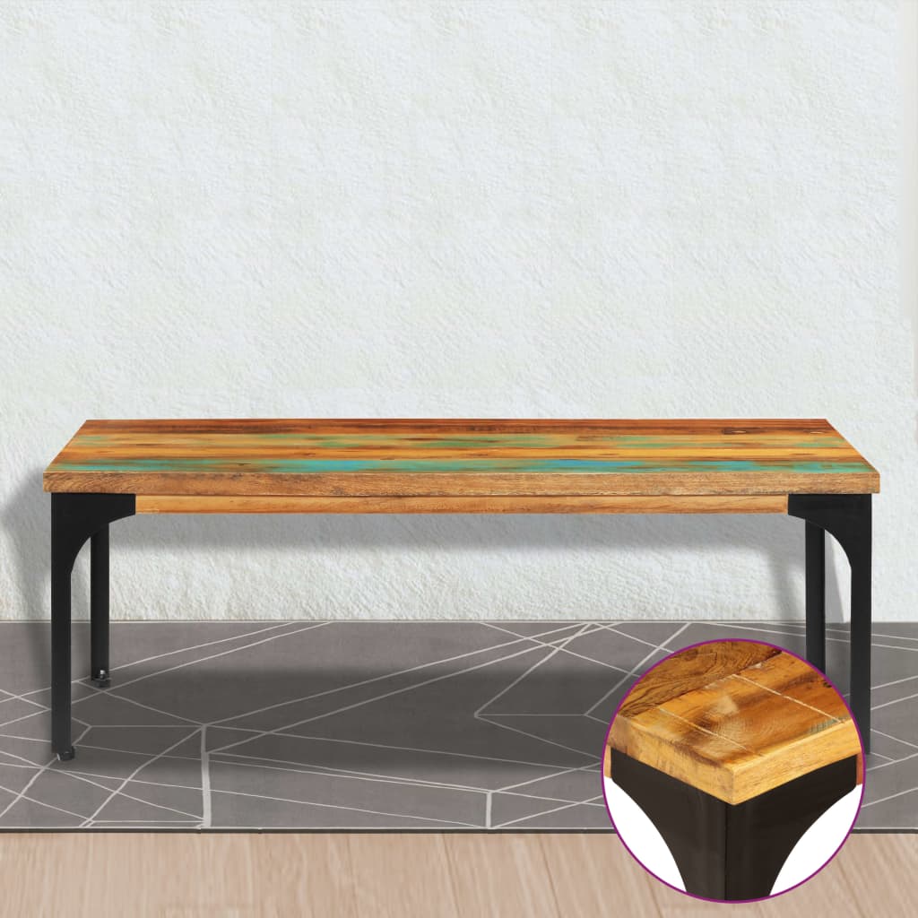Table basse 100x60x35 cm Bois de récupération solide - XIOS