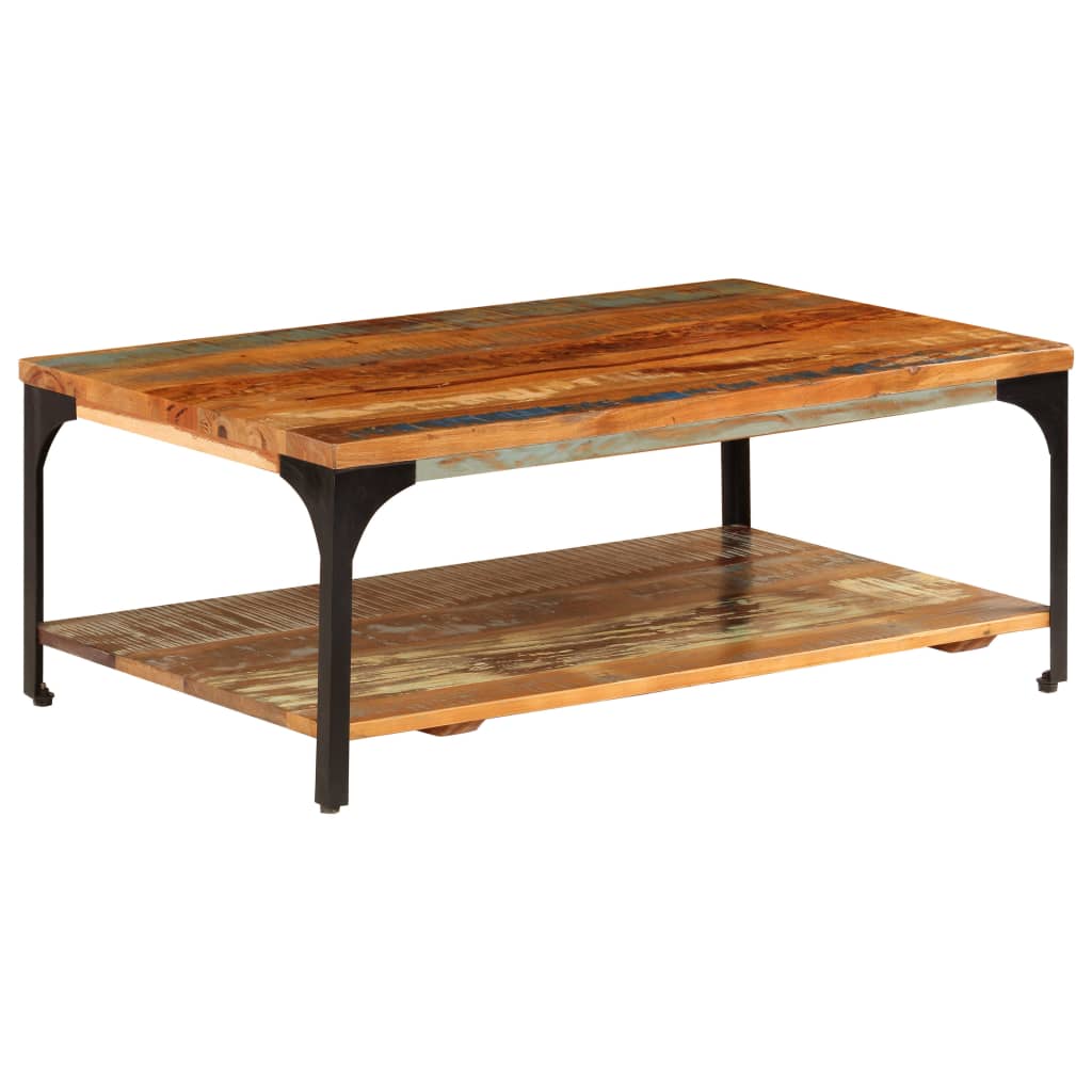 Table basse et étagère 100x60x35 cm Bois de récupération solide - XIOS