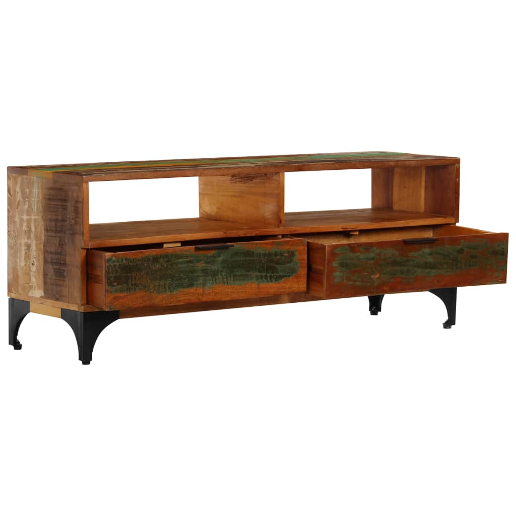 Meuble TV 118x35x45 cm Bois de récupération massif - XIOS